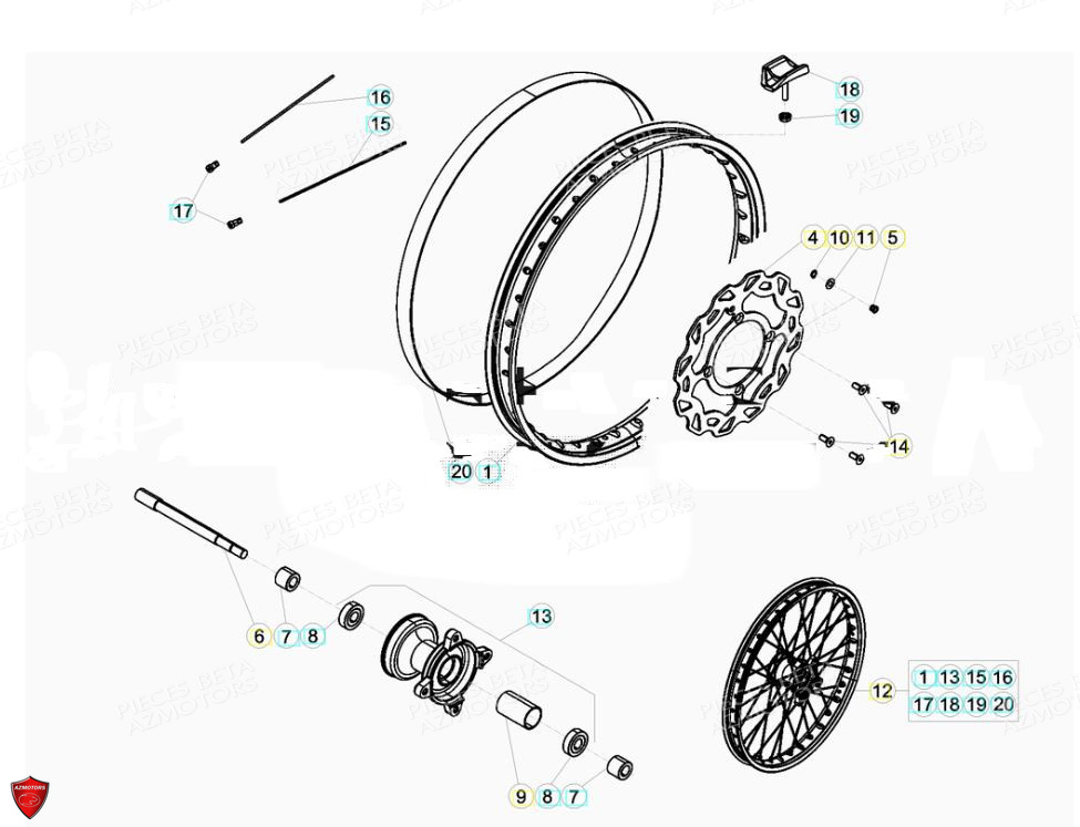 Roue Avant BETA Pièces Beta ENDURO RR 125 4T R LC - 2019
