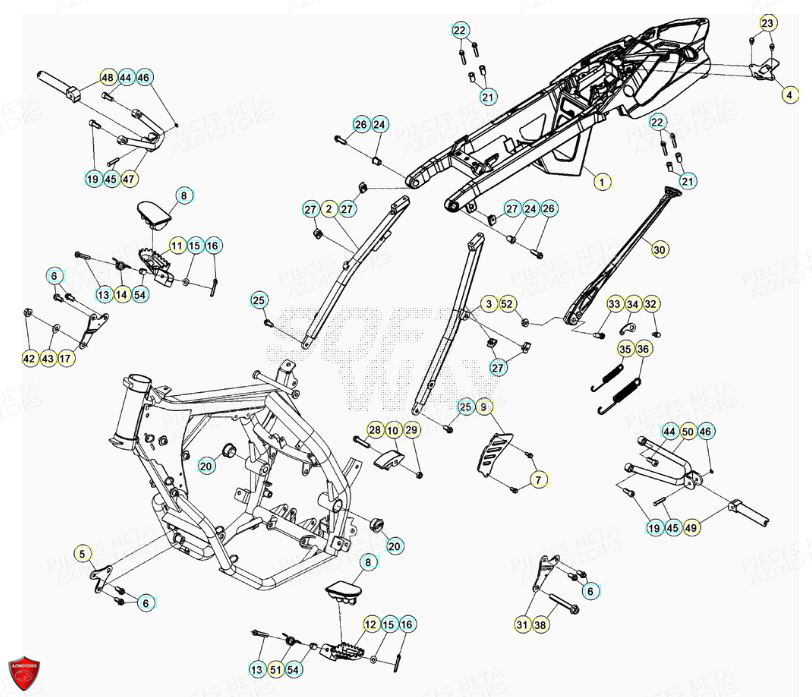 Accessoires Du Chassis BETA Pièces Beta ENDURO RR 125 4T R LC - 2020