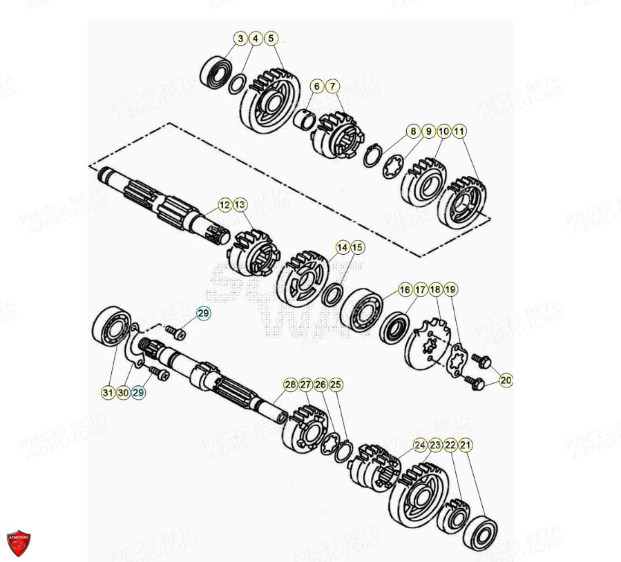 Boite A Vitesses BETA Pièces Beta ENDURO RR 125 4T R LC - 2020