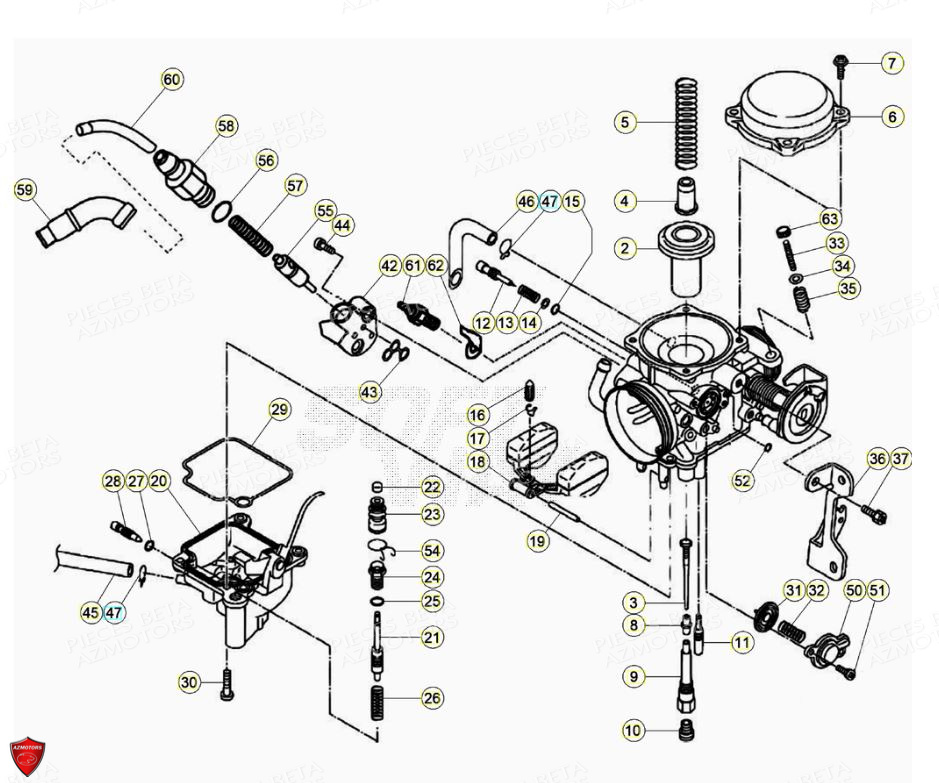 Carburateur Detail BETA Pièces Beta ENDURO RR 125 4T R LC - 2020