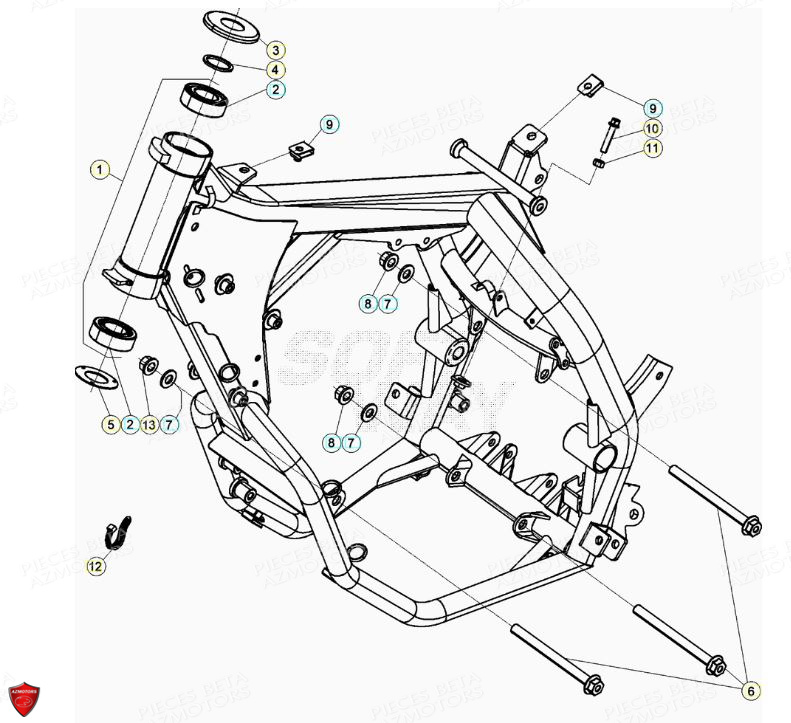 Chassis BETA Pièces Beta ENDURO RR 125 4T R LC - 2020