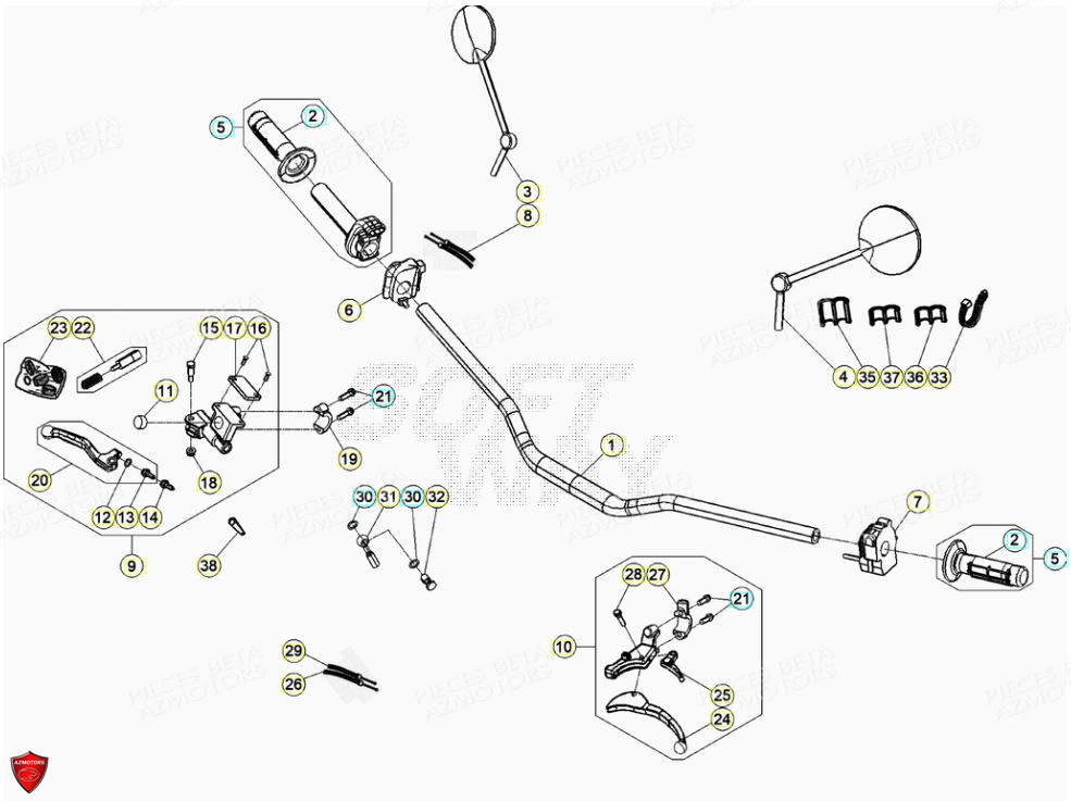 COMMANDES-GUIDON BETA Pièces Beta ENDURO RR 125 4T R LC - 2020