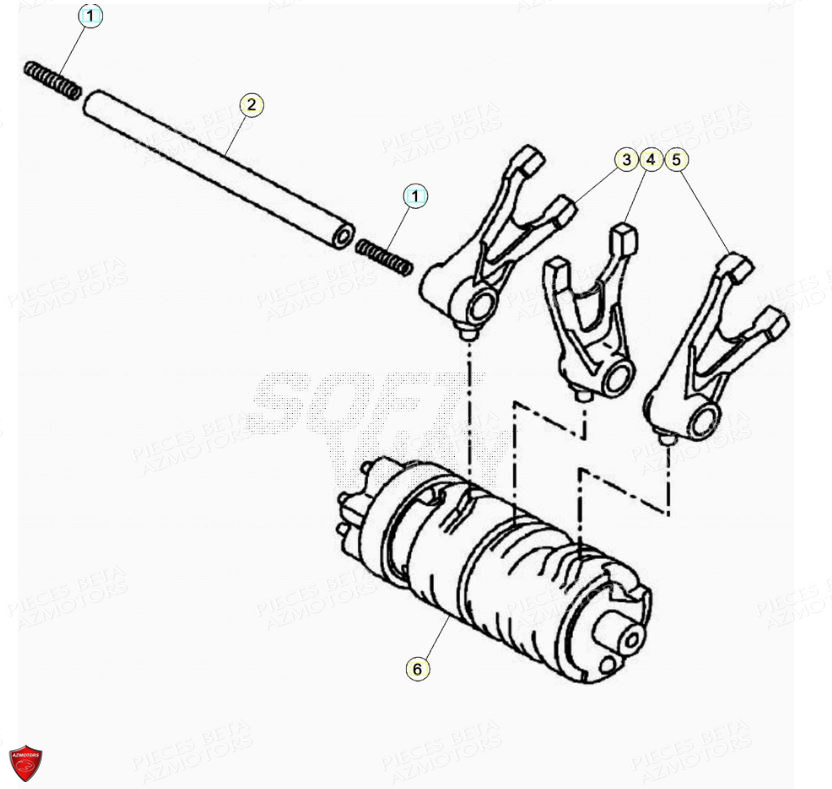 COMMANDE BOITE A VITESSES BETA RR 125 4T R LC 2020