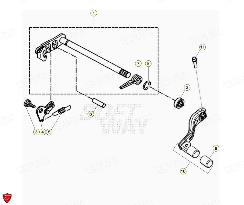 Commande Selecteur De Vitesses BETA Pièces Beta ENDURO RR 125 4T R LC - 2020