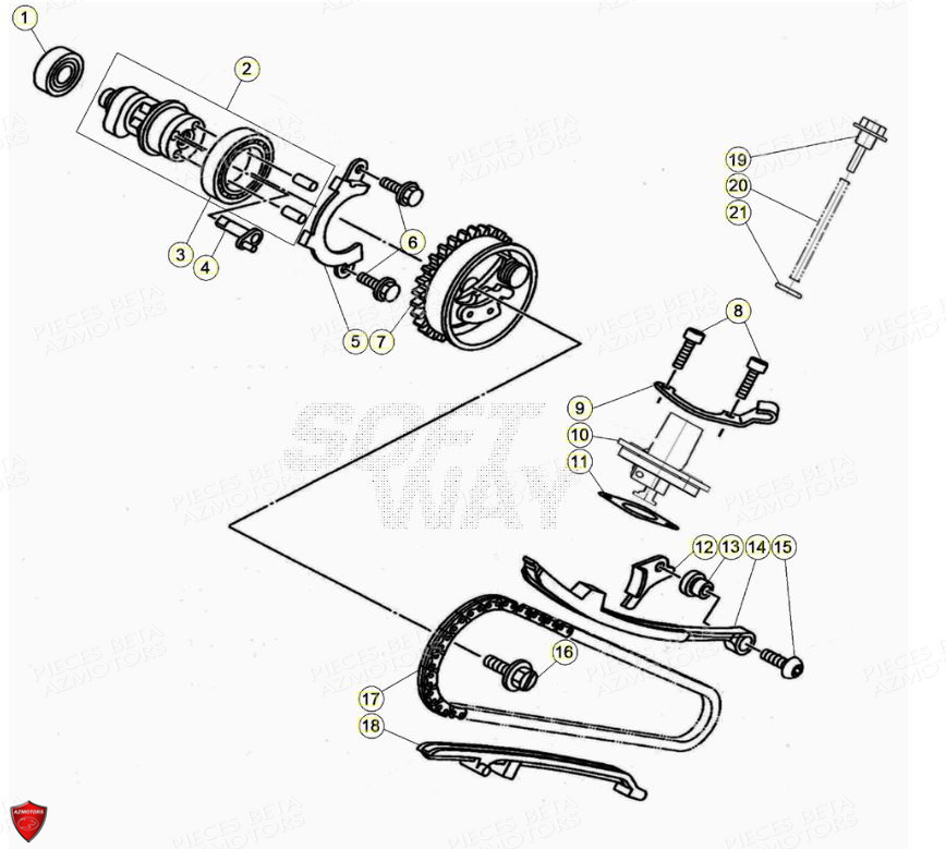 Cylindre Culasse Distribution BETA Pièces Beta ENDURO RR 125 4T R LC - 2020