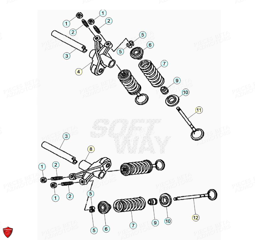 Cylindre Culasse Soupapes BETA Pièces Beta ENDURO RR 125 4T R LC - 2020