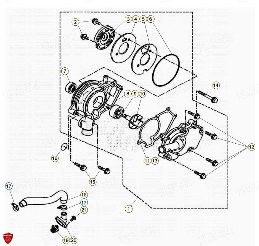 Pompe A Eau BETA Pièces Beta ENDURO RR 125 4T R LC - 2020