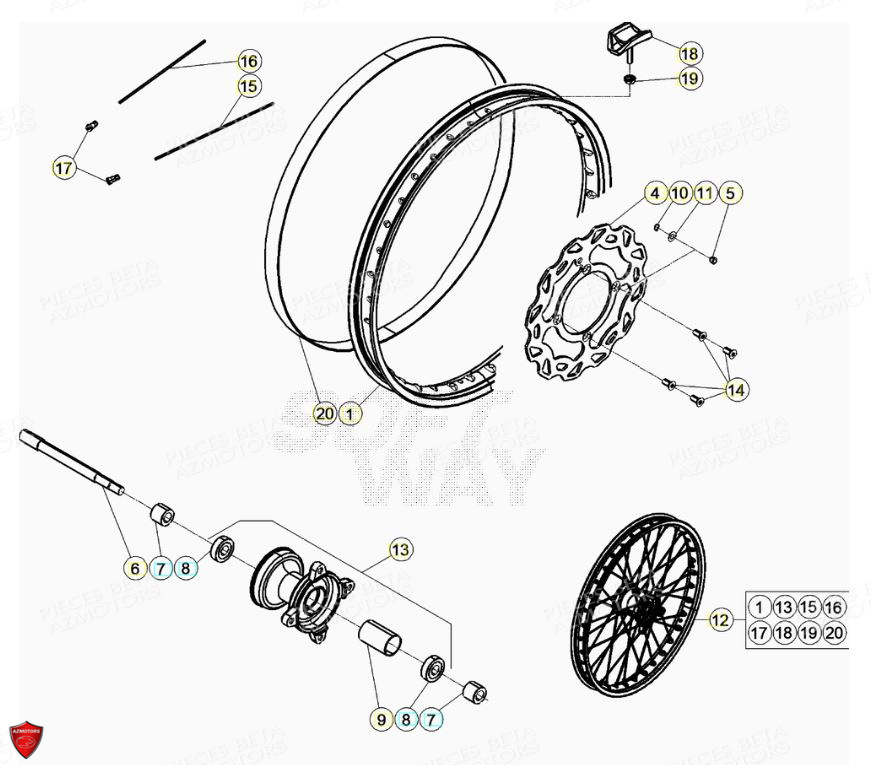 ROUE_AVANT BETA Pièces Beta ENDURO RR 125 4T R LC - 2020