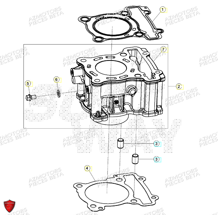 Cylindre BETA Pièces Beta ENDURO RR 125 4T T 2023