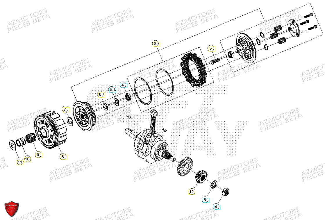 Embrayage BETA Pièces Beta ENDURO RR 125 4T T 2023