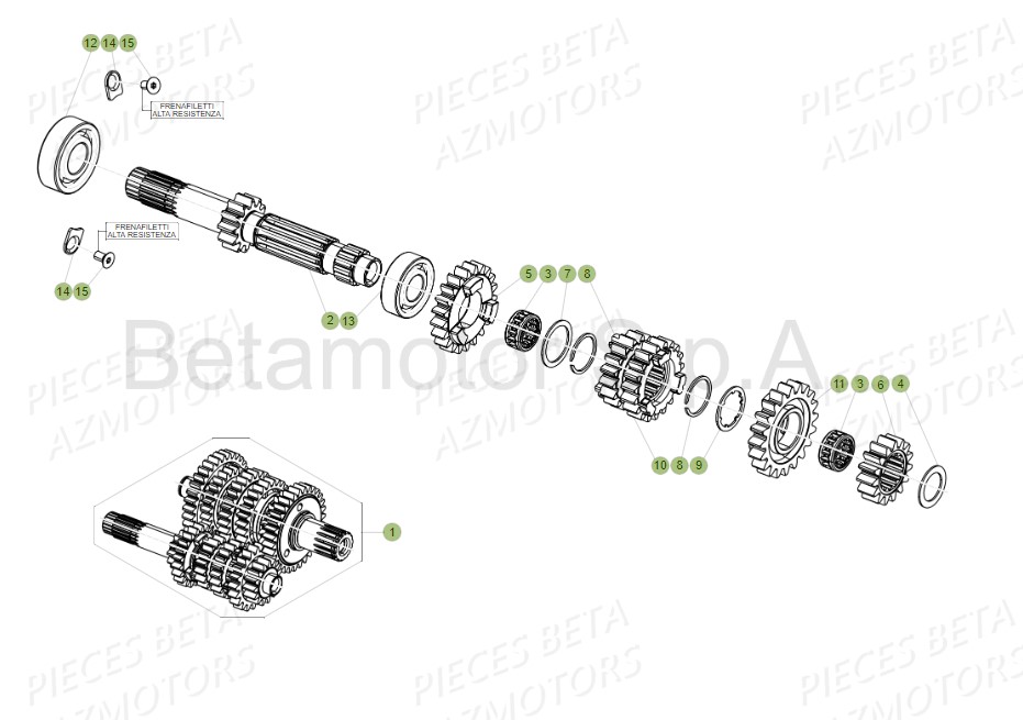 Boite A Vitesses BETA Pièces RR 125 RACING 2T - 2019