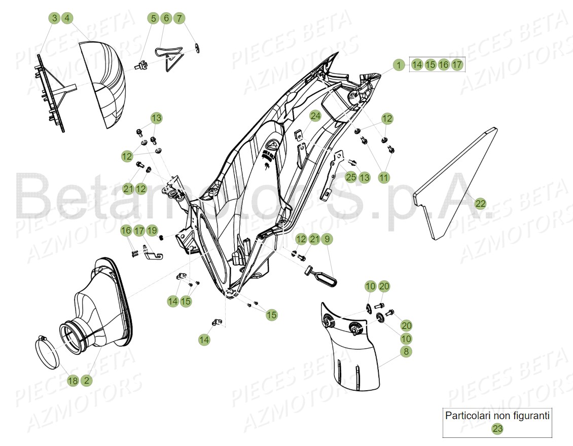 FILTRE AIR BETA pour BOITIER DU FILTRE de RR 125 RACING 2T 19