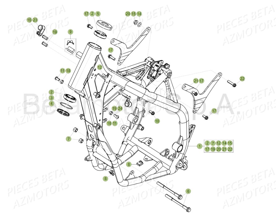 Chassis BETA Pièces RR 125 RACING 2T - 2019