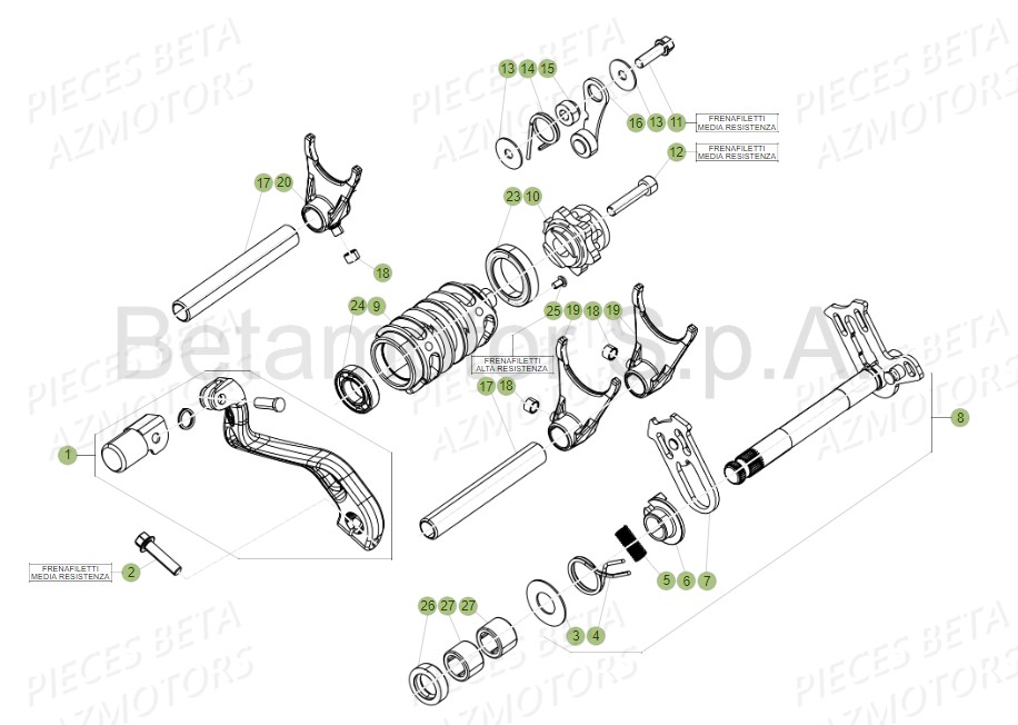 Commande Boite A Vitesses BETA Pièces RR 125 RACING 2T - 2019