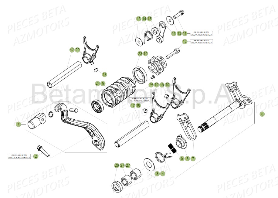 COMMANDE_BOITE_A_VITESSES BETA Pièces Beta RR 125 RACING 2T - 2019