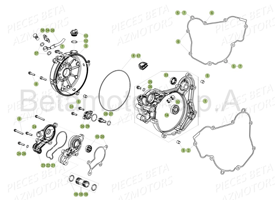 BOUCHON REMPL. D HUILE BETA pour COUVERCLE EMBRAYAGE de RR 125 RACING 2T 19