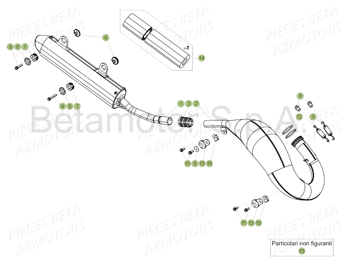 Echappement BETA Pièces RR 125 RACING 2T - 2019