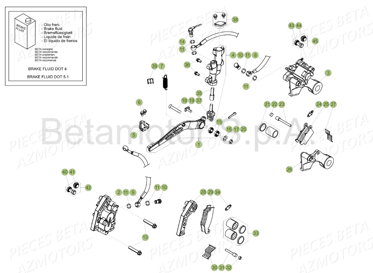 FREINS BETA Pièces Beta RR 125 RACING 2T - 2019