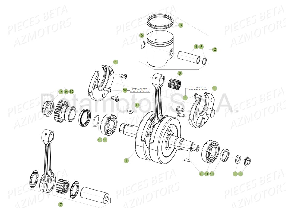 VILEBREQUIN PISTON CONTRE ARBRE BETA RR 125 RACING 2T 19