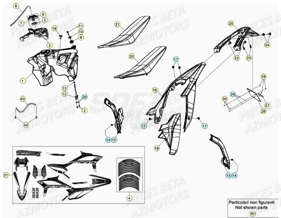 CARENAGE ARRIERE BETA RR 125 RACING 2T 20