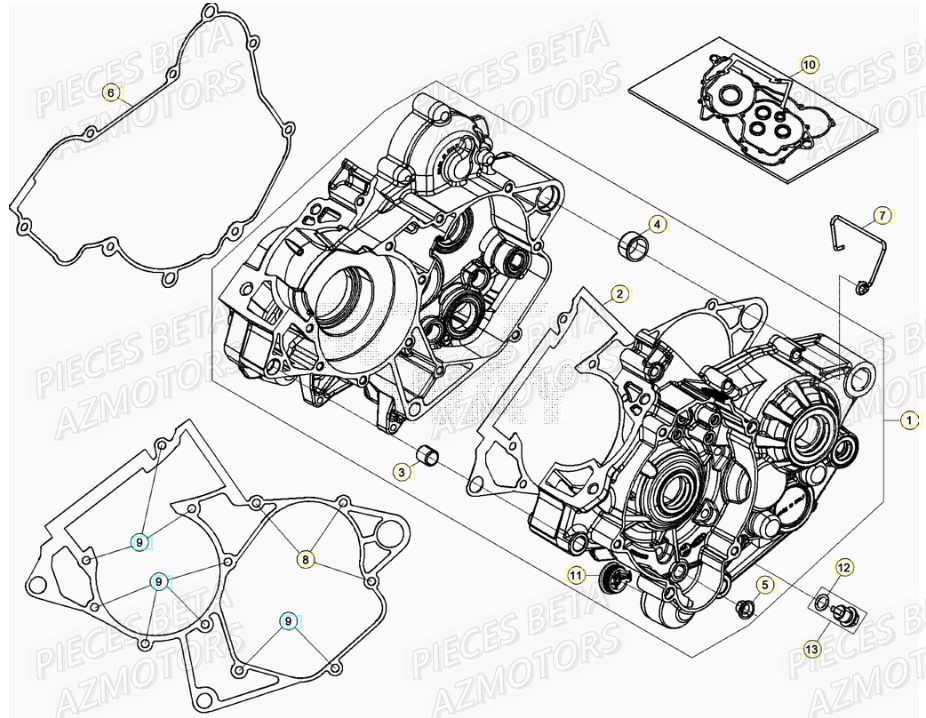 Carter Moteur BETA Pièces RR 125 RACING 2T - 2020