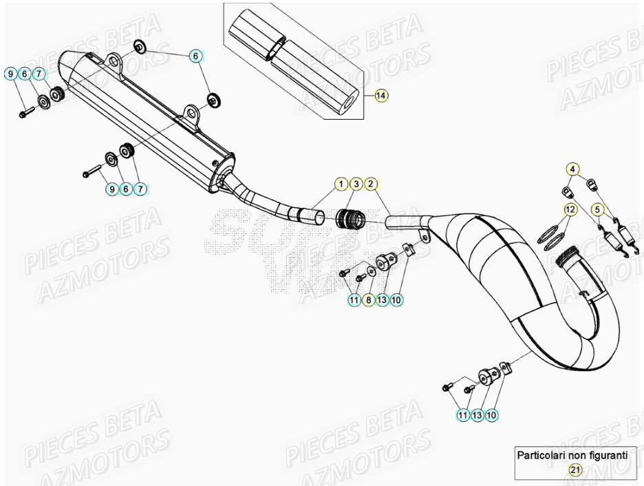 Echappement BETA Pièces RR 125 RACING 2T - 2020