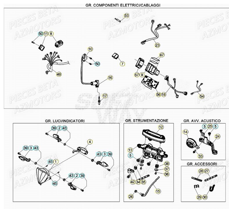 Equipement Electrique BETA Pièces RR 125 RACING 2T - 2020
