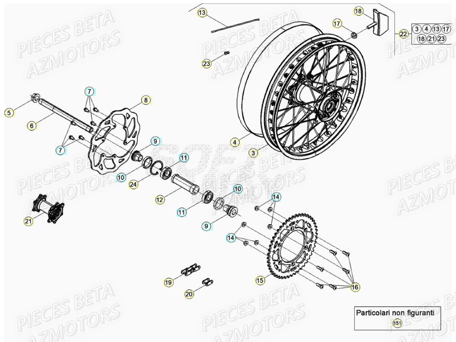 ROUE ARRIERE BETA RR 125 RACING 2T 20