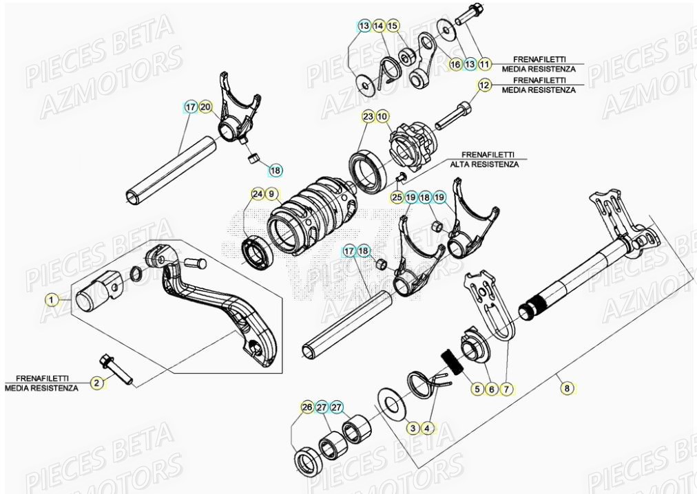 Selecteur De Vitesses BETA Pièces RR 125 RACING 2T - 2020