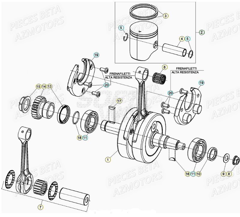 Vilebrequin BETA Pièces RR 125 RACING 2T - 2020
