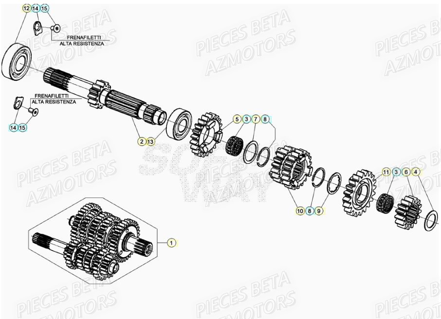 Boite A Vitesses BETA Pièces RR 125 RACING 2T - 2021