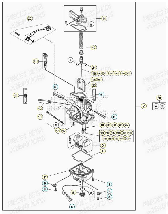 Carburateur BETA Pièces RR 125 RACING 2T - 2021