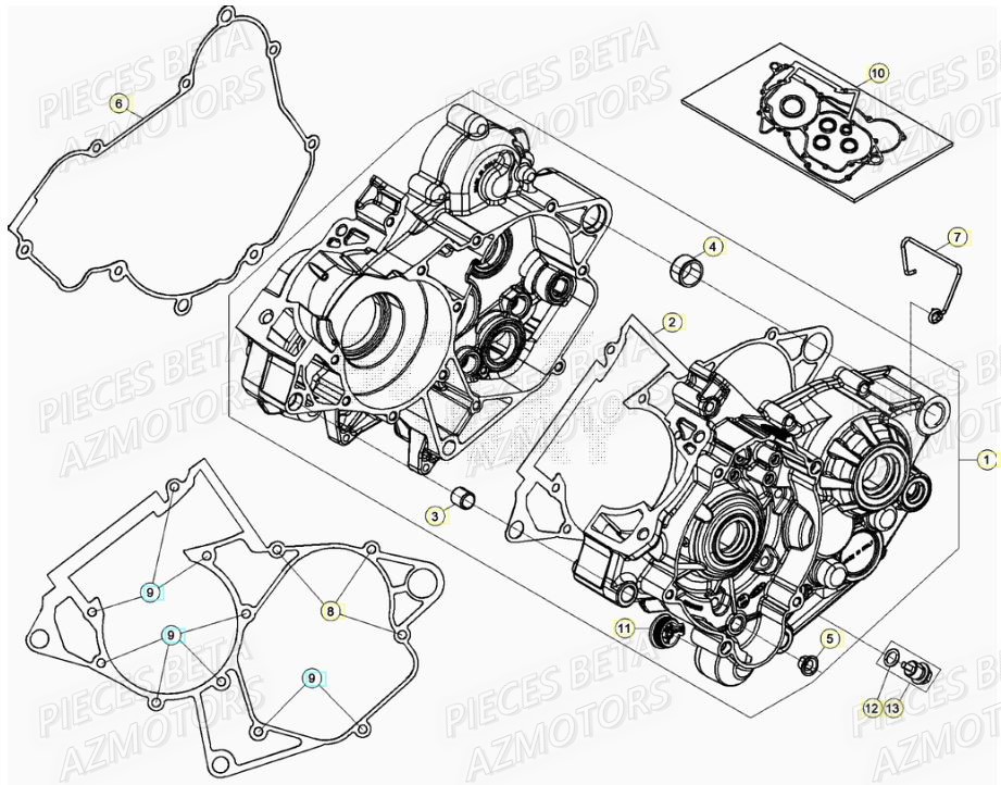 Carter Moteur BETA Pièces RR 125 RACING 2T - 2021