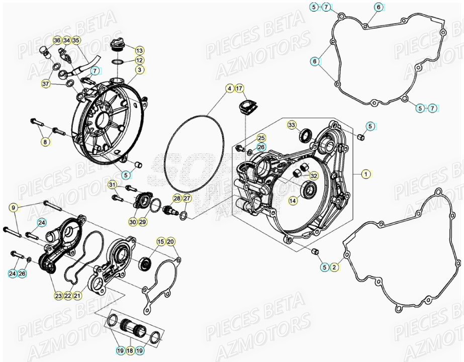 BOUCHON REMPL. D HUILE BETA pour COUVERCLE EMBRAYAGE de RR 125 RACING 2T 21