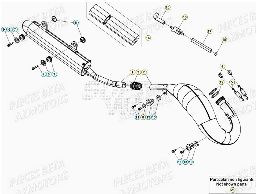 Echappement BETA Pièces RR 125 RACING 2T - 2021