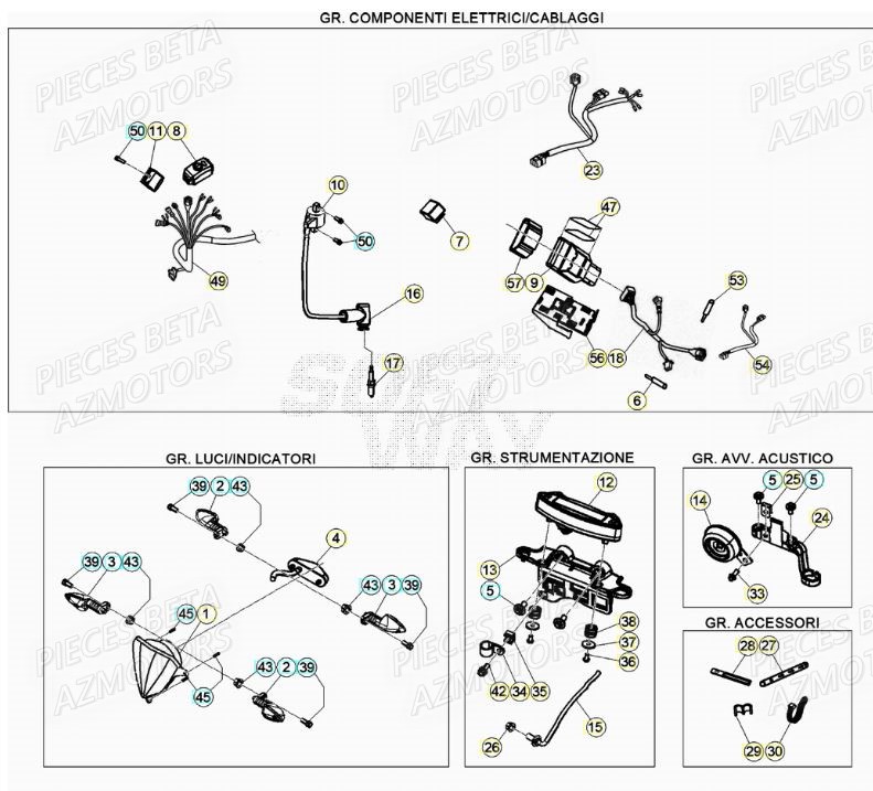 Equipement Electrique BETA Pièces RR 125 RACING 2T - 2021