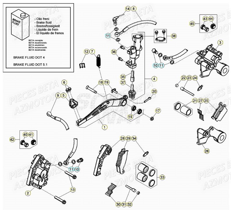 Freins BETA Pièces RR 125 RACING 2T - 2021