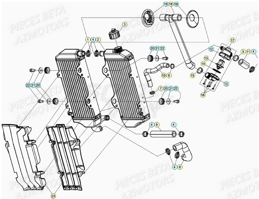 Radiateur BETA Pièces RR 125 RACING 2T - 2021