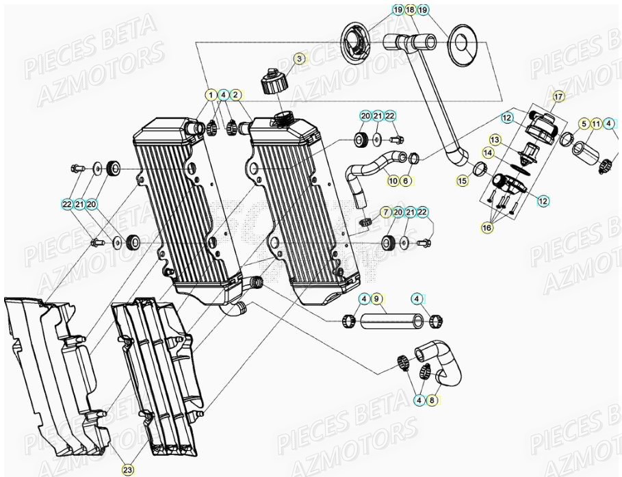 RADIATEUR pour RR 125 RACING 2T 21