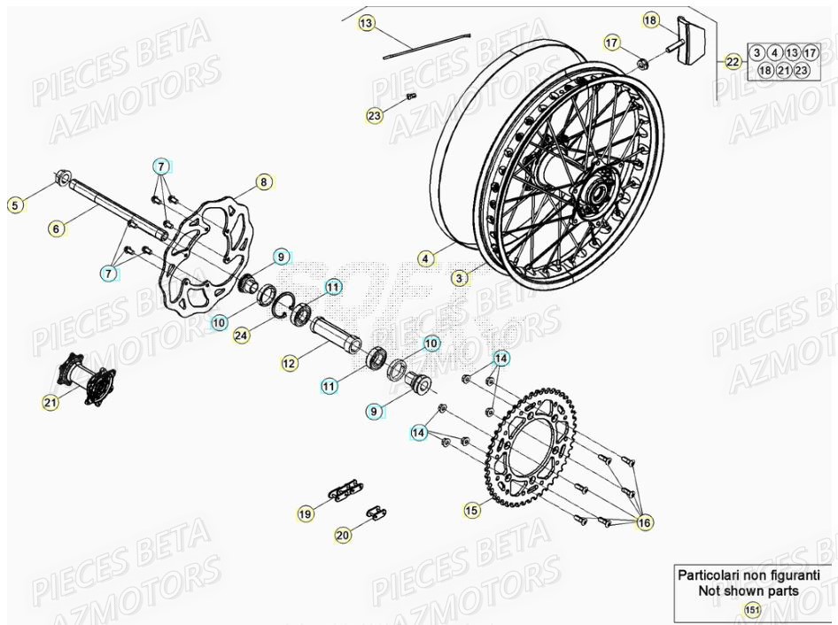 COURONNE Z.50 BETA pour ROUE ARRIERE de RR 125 RACING 2T 21