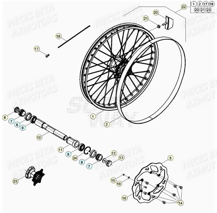 ROUE_AVANT BETA Pièces Beta RR 125 RACING 2T - 2021