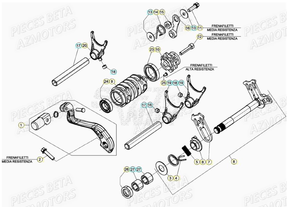 Selecteur De Vitesses BETA Pièces RR 125 RACING 2T - 2021