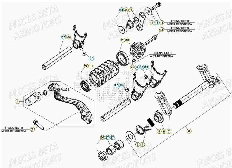 SELECTEUR DE VITESSES pour RR 125 RACING 2T 21