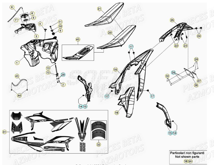 AUTOCOLLANT JANTES RR RACING BETA pour CARENAGE ARRIERE de RR 125 RACING 2T 22