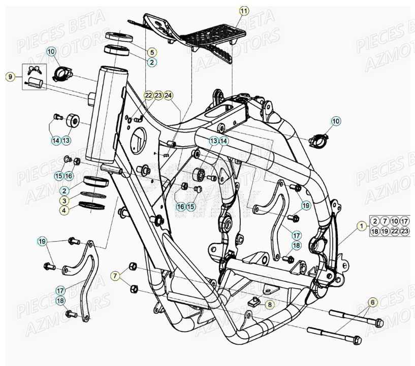 Chassis BETA Pièces RR 125 RACING 2T - 2022