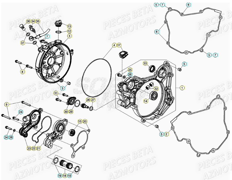 Couvercle Embrayage BETA Pièces RR 125 RACING 2T - 2022