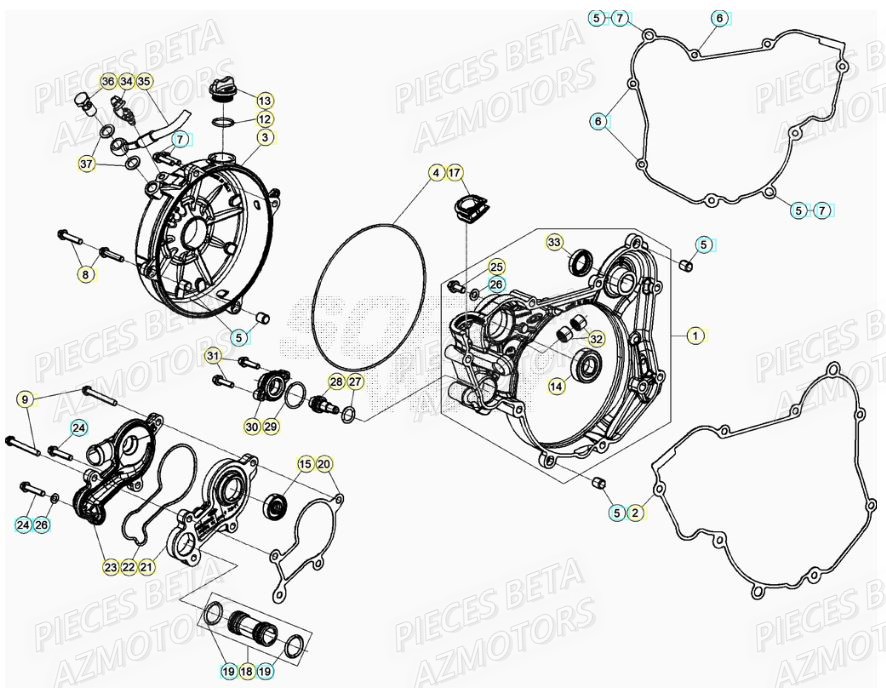 BOUCHON REMPL. D HUILE BETA pour COUVERCLE EMBRAYAGE de RR 125 RACING 2T 22