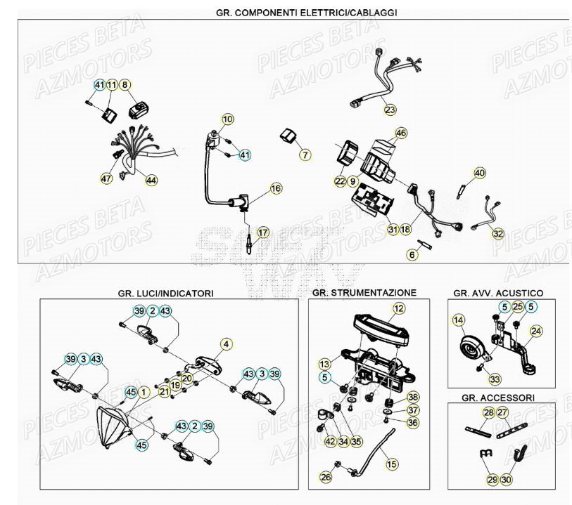 EQUIPEMENT_ELECTRIQUE BETA Pièces Beta RR 125 RACING 2T - 2022