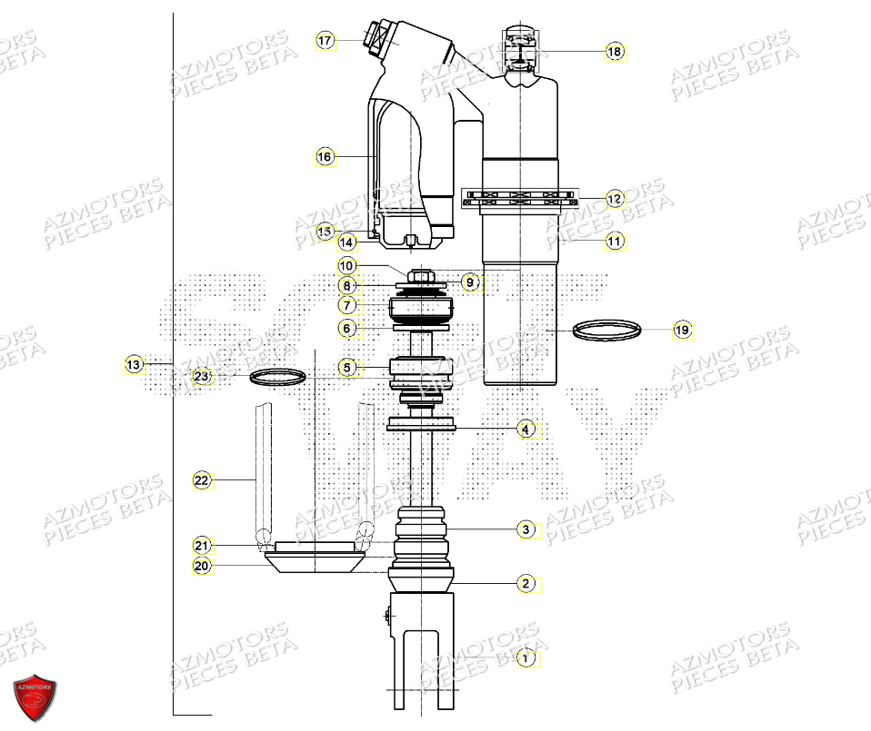 Amortisseur BETA Pièces Beta RR 125 2T RACING - 2024