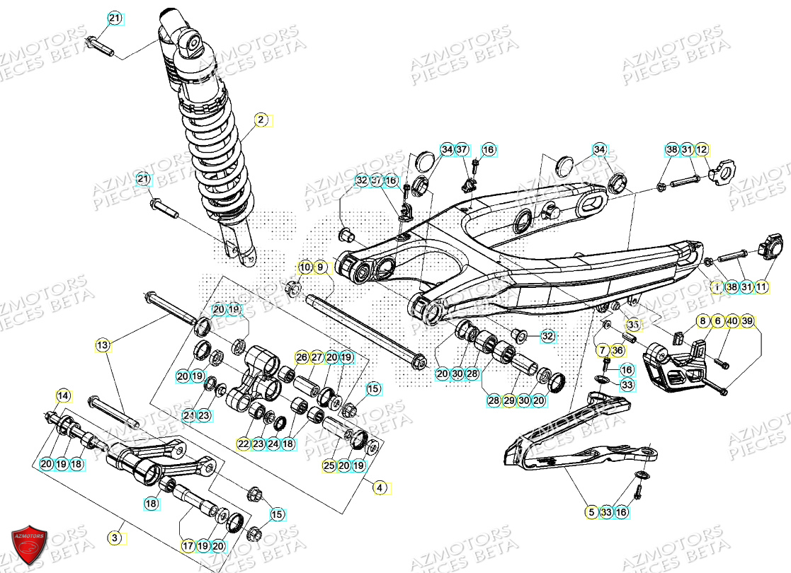 BRAS OSCILLANT AMORTISSEUR BETA RR 125 RACING 2T 24